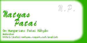 matyas patai business card